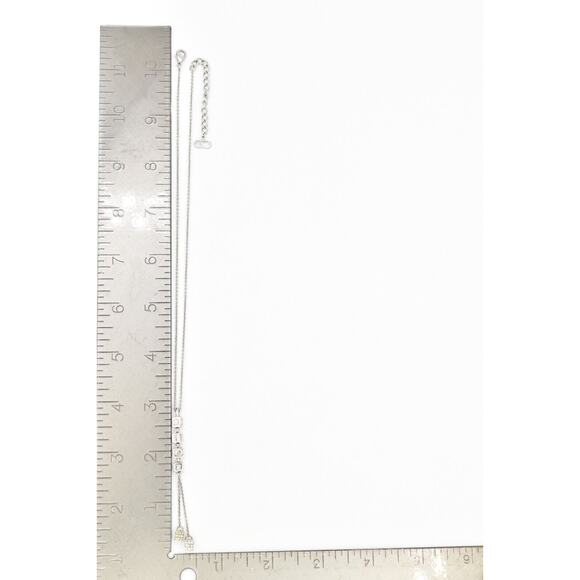 Christian Dior Vintage Block Logo Necklace Pendant Tassel CD Silver Signed BinBJ - Picture 12 of 12